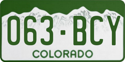 CO license plate 063BCY