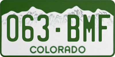 CO license plate 063BMF