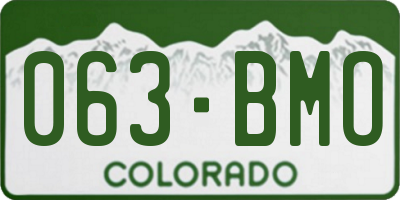 CO license plate 063BMO