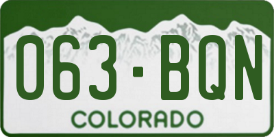 CO license plate 063BQN