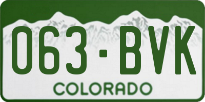 CO license plate 063BVK
