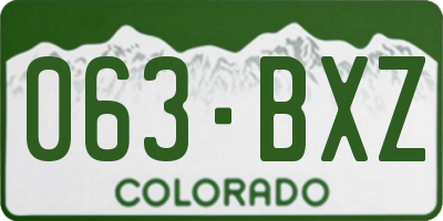 CO license plate 063BXZ