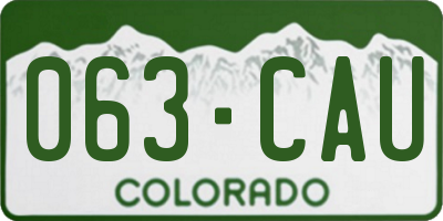CO license plate 063CAU