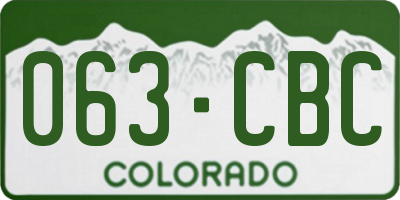 CO license plate 063CBC
