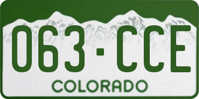 CO license plate 063CCE