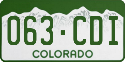 CO license plate 063CDI