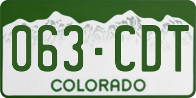 CO license plate 063CDT