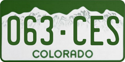 CO license plate 063CES
