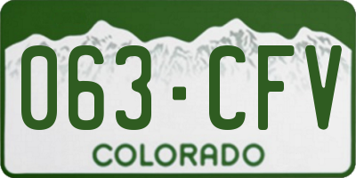 CO license plate 063CFV
