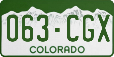 CO license plate 063CGX