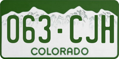 CO license plate 063CJH