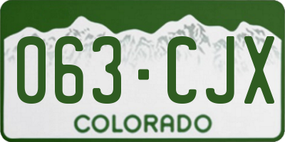 CO license plate 063CJX