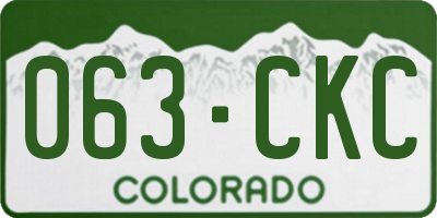 CO license plate 063CKC