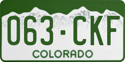 CO license plate 063CKF