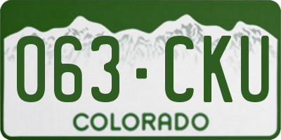CO license plate 063CKU