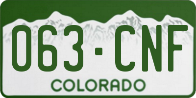 CO license plate 063CNF