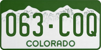 CO license plate 063COQ