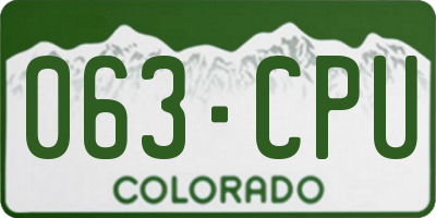 CO license plate 063CPU