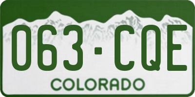 CO license plate 063CQE