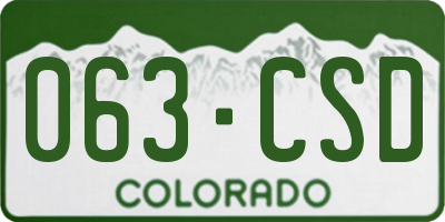 CO license plate 063CSD
