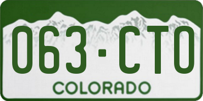 CO license plate 063CTO