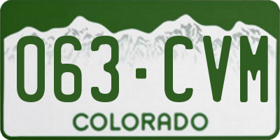 CO license plate 063CVM