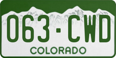 CO license plate 063CWD