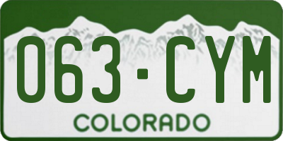 CO license plate 063CYM