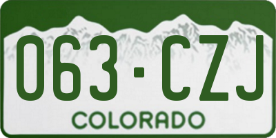 CO license plate 063CZJ