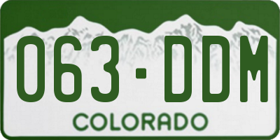 CO license plate 063DDM