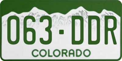 CO license plate 063DDR