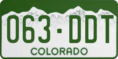 CO license plate 063DDT