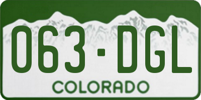 CO license plate 063DGL