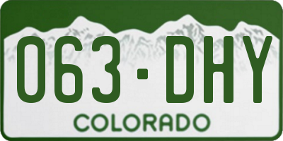 CO license plate 063DHY