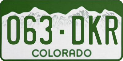 CO license plate 063DKR