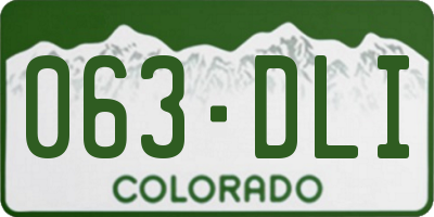 CO license plate 063DLI