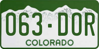 CO license plate 063DOR
