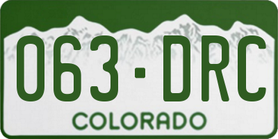 CO license plate 063DRC