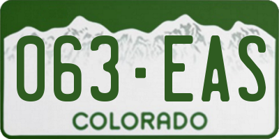 CO license plate 063EAS