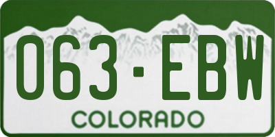 CO license plate 063EBW