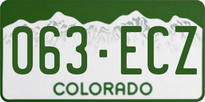 CO license plate 063ECZ