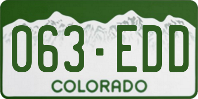 CO license plate 063EDD