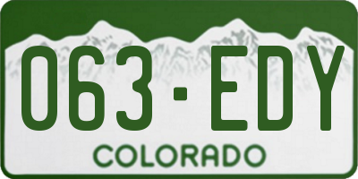 CO license plate 063EDY