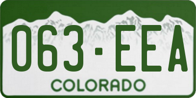 CO license plate 063EEA