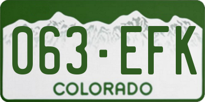 CO license plate 063EFK