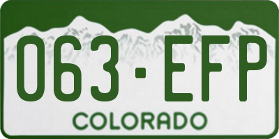 CO license plate 063EFP