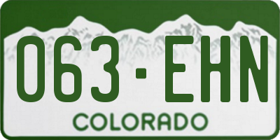 CO license plate 063EHN