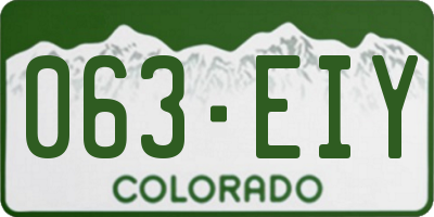 CO license plate 063EIY