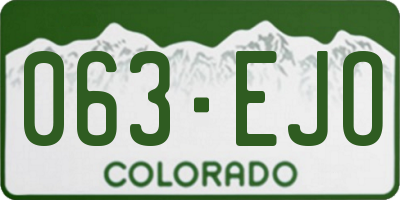 CO license plate 063EJO