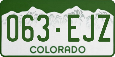 CO license plate 063EJZ